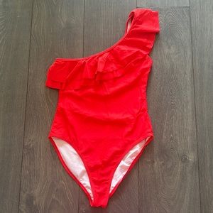 Red Ruffle One Piece Swimsuit